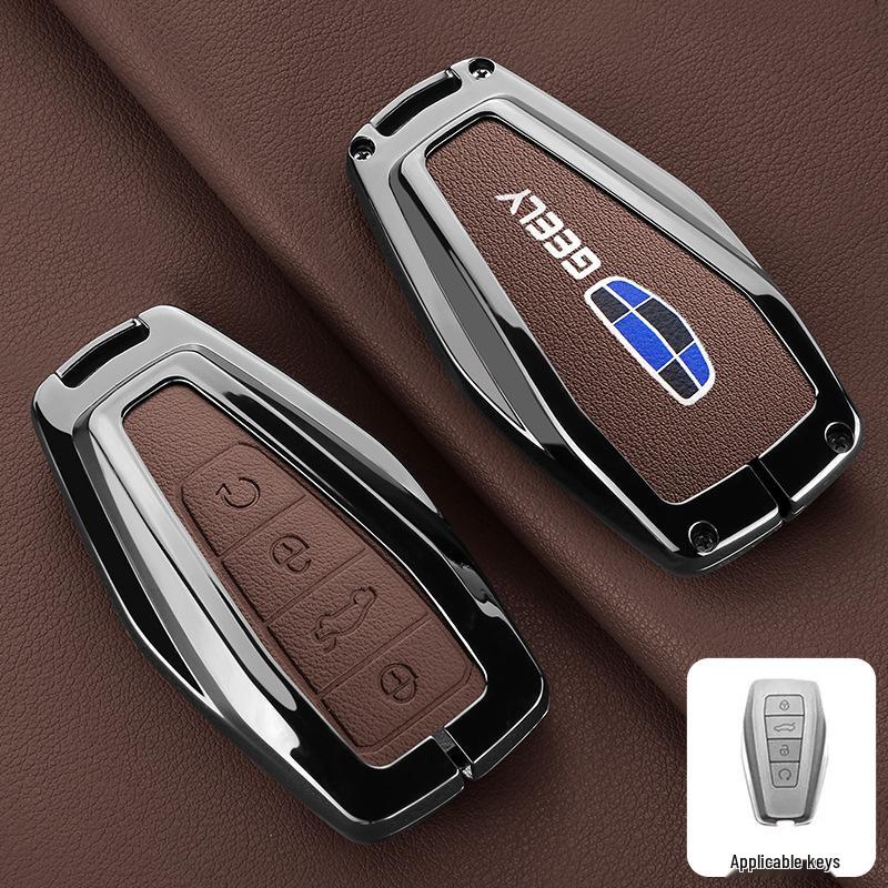 Premium Protective Key Cover for Geely Emgrand: Fits 26 Models including Xingyue L, Xingrui, Boyue L, Haoyue, Bin Yue – Men's Buckle Design
