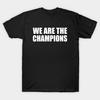 Men Black Print T-shirt We Are The Champions No-Cut Transfer Paper Print Cotton Tshirt