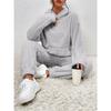 Autumn and Winter Solid Color Women's Clothing, Hooded Long Sleeved Patch Pocket Casual Pants Home Two-piece Set