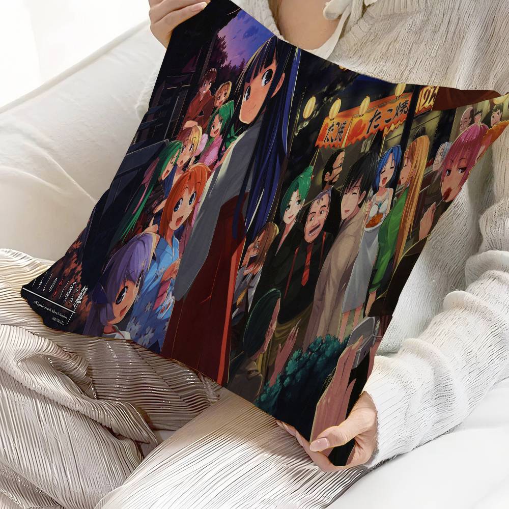 Higurashi no Naku Koro ni Maple Design Cushion Cover Happy Autumn Harvest decor Holiday Decorati Pillow Cover
