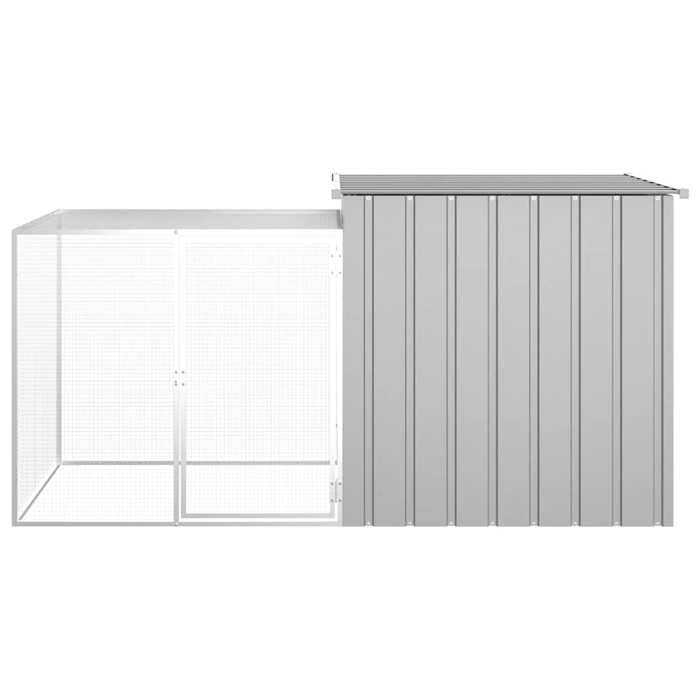 VidaXL Cage pour poules Gris 200x91x100 cm Acier galvanisé, parcours à poules, cabane à poules, poulailler extérieur, 171546