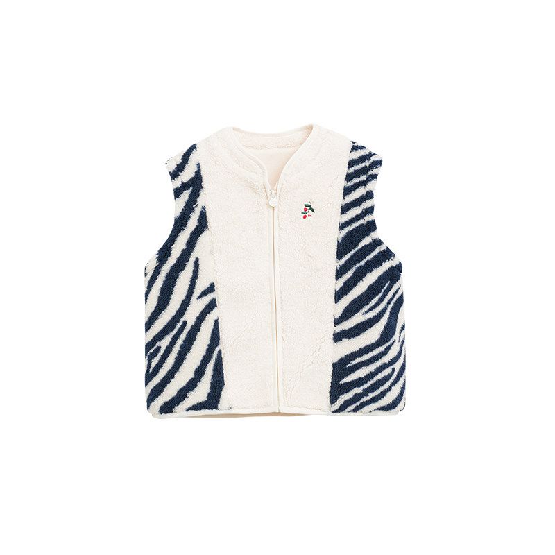Whitewheat Kidsren s 2025 Winter New Tops for Boys and Girls, Comfortable Cotton Velvet Vests for Inner and Outer Wear, Baby Vests Beige 80