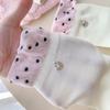 Female Spring and Autumn Sweet Cartoon Cat Pendant Collision Color Polka Dot Bubble Mouth College Wind Tube Pile Socks
