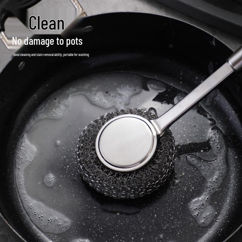 Stainless Steel Long Handle Kitchen Pot Brush