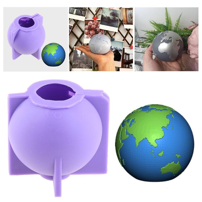 3D Globe Epoxy Resin Mold Candle Plaster Silicone Mould Crafts Ornament Mold