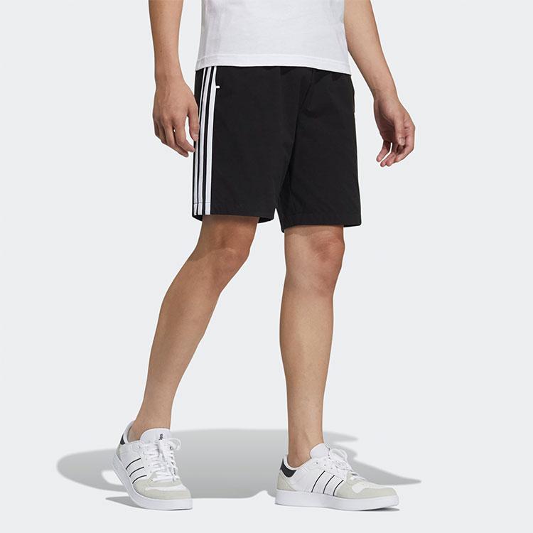Adidas Neo Logo Print Stripe Casual Sports Slim Shorts Men Bottoms Black GP4912