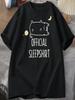 Funny Cat Sleep T-Shirt Cute Kitten Tshirt Casual Short Sleeve T Shirt  Clothing Summer Round Neck Tops Streetwear