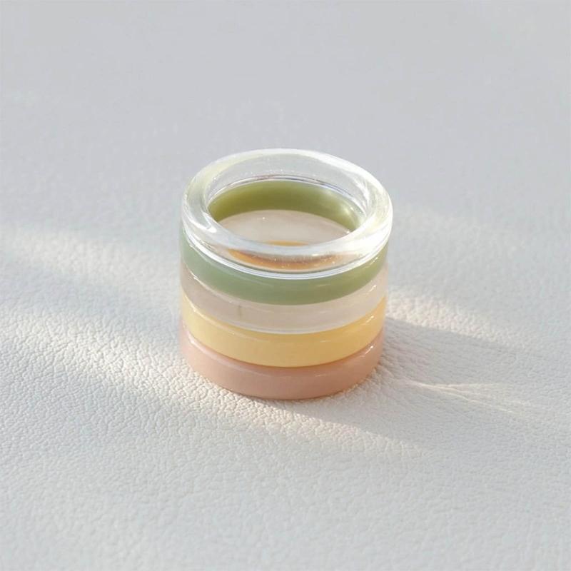 Acrylic Resin Ring Color Ring Fashion Y2K Style Accessory Jewelry Fans Gift DIY Finger Rings Ornaments Simple Ring