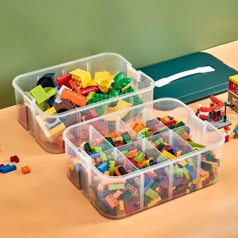 Kids LegoClassified storage Stackable Building Block Storage Box Transparent Dustproof Moisture-proof Plastic Storage Boxes