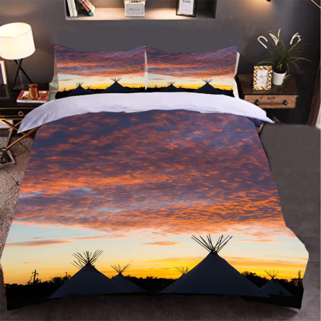 Prairie Duvet Cover Set for Teens Queen Size Quilt Covers Lightweight Down B Room Decor 2 Pillowcases 1 Duvet Cover No Comforter