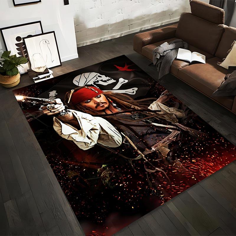 

Pirate-Themed Carpet with Skull1Crossbones1Red Parrot1and Fiery Background Suitable for use as an anti-slip1 for1room and bedroom sofas 40x60cm( 15x23in )