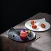 Round Stripe Ceramic Dinner Plate Restaurant Special-shaped Irregular Dessert Plate Hotel Restaurant Tableware Kitchen Utensils