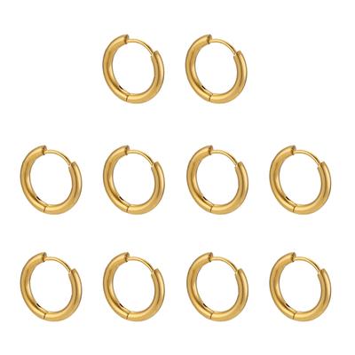 10 Pcs Boucles d'Oreilles Créoles en Acier Inoxydable Boucles d'Oreilles Femmes Boucles d'Oreilles Hommes Punk Hiphop Cadeaux Bijoux de Mode Cadeau Boucles d'Oreilles Piercing