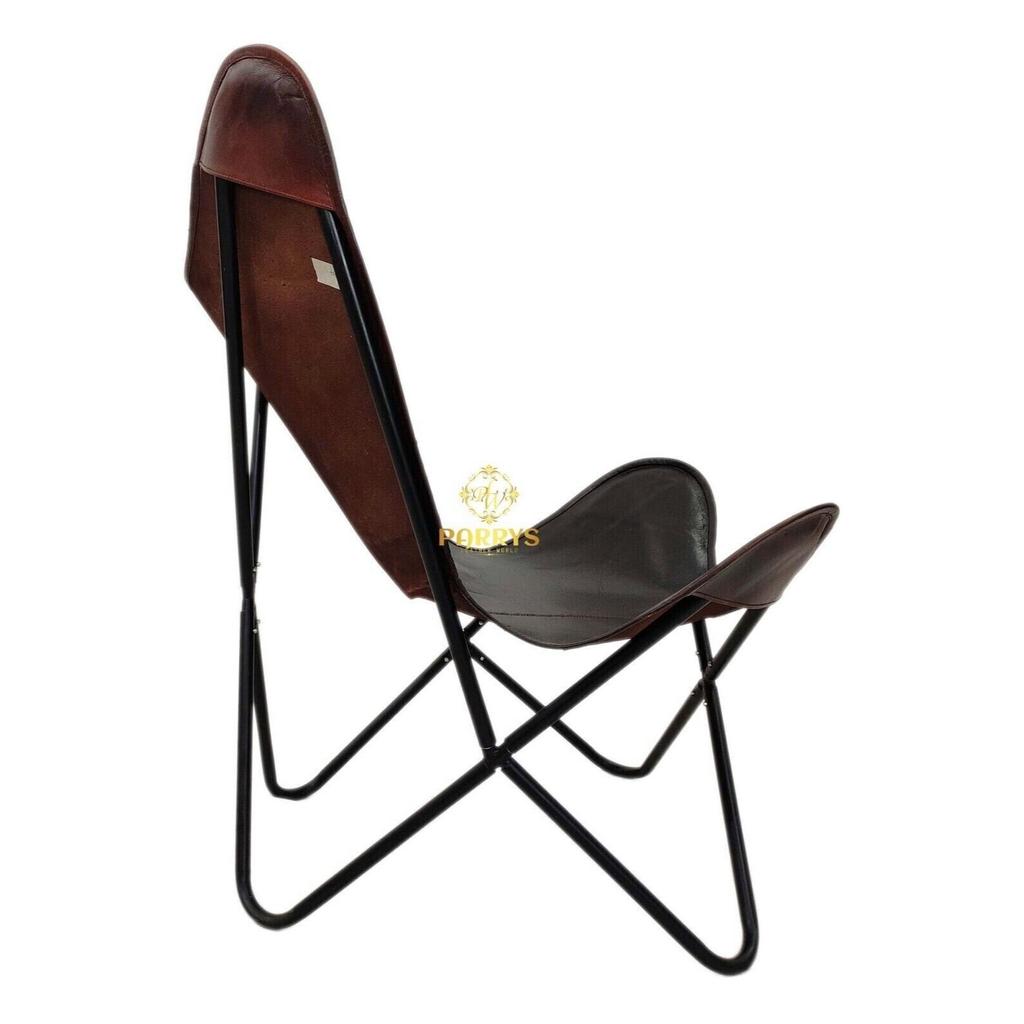 Butterfly Chair – Indian Handmade Genuine Leather Office Openable Chair
