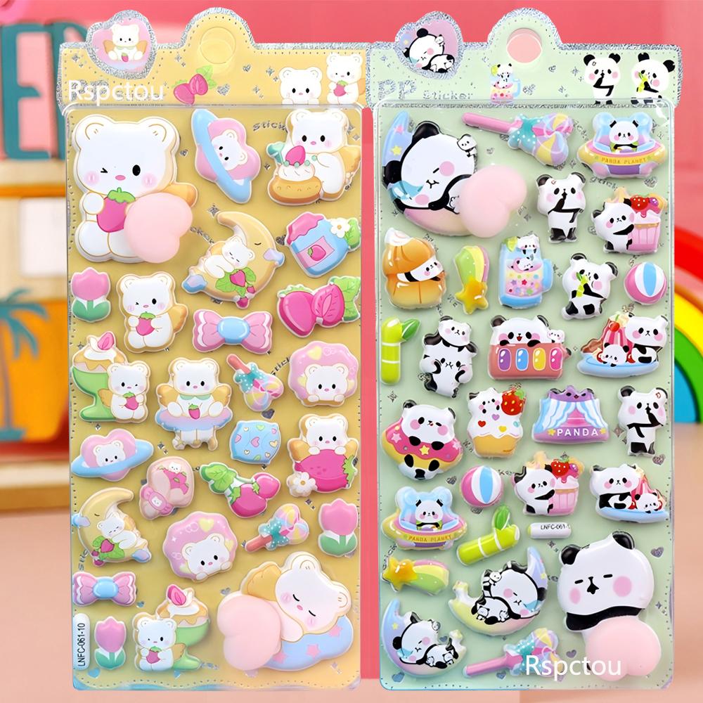 1pcs Funny Cute Anime Animal Series Bubble Stickers Kawaii Bear Rabbit Cartoon Pinchable Buttocks Decals Decompression Toy Gift