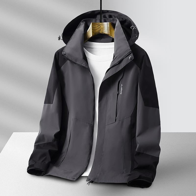 New Coat Men's New Spring and Autumn Workwear Jacket Top Loose Bomber Jacket Youth Hooded Men