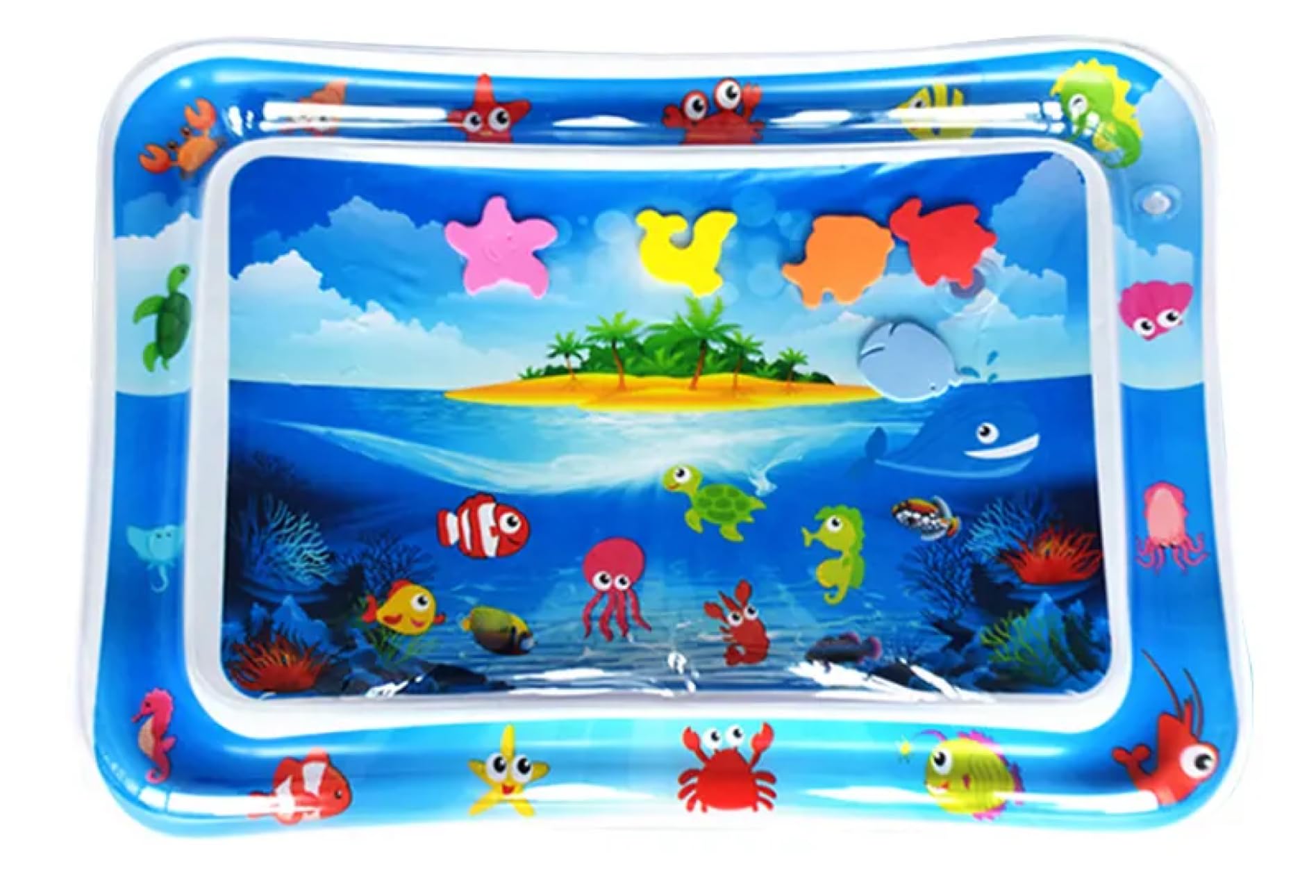 

Yummy Baby Inflatable Tummy Time Premium Water Mat, the Perfect Playtime Activity for Developing Baby s Coordination (Island Oasis)