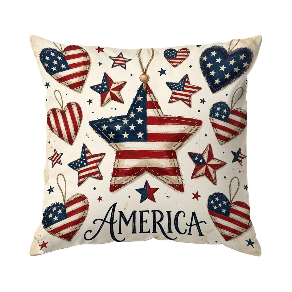 Independence Day Flag Pillowcase Printed Polyester 40/45/50cm Throw Pillowcover Decorative Sofa Cushion Pillowslip Home Decor