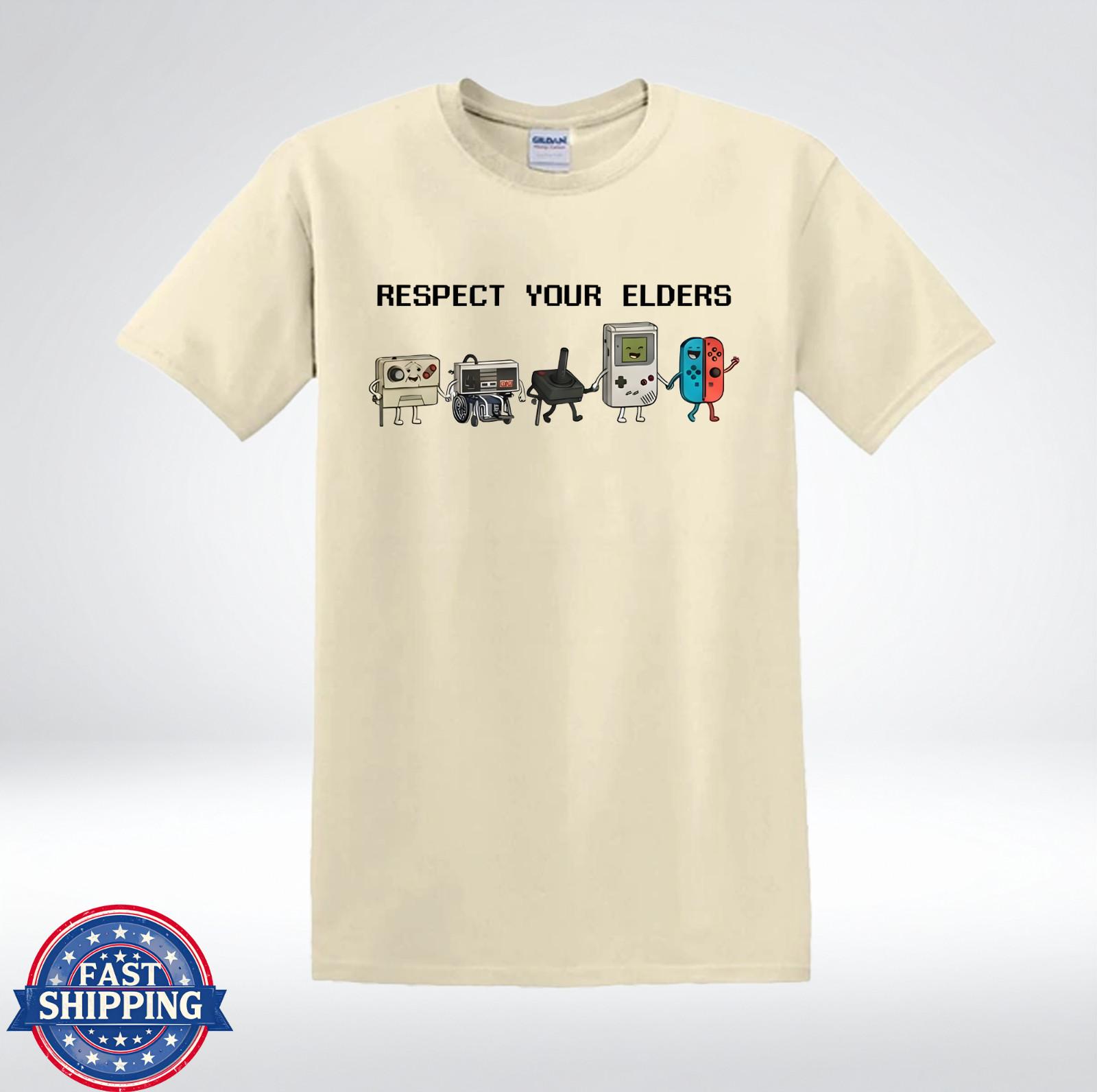 Respect Your Elders Retro Gaming Evolution Funny T-Shirt S
