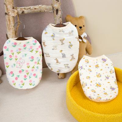 Weiche Hundekleidung aus Baumwolle, warme Hundeweste, niedlicher Haustiermantel mit Aufdruck für kleine und mittelgroße Hunde, Chihuahua, Yorkie-Kostüm, Heimtierbedarf