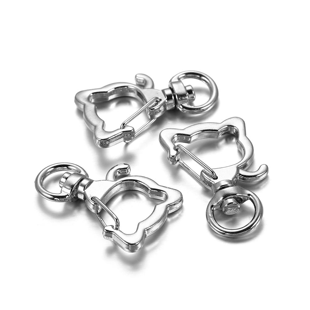 10pcs Cat Heart Snap Hook Trigger Clips Buckles for Keychain Lobster Lobster Clasp Hooks for Key Ring Clasp Jewelry Accessories