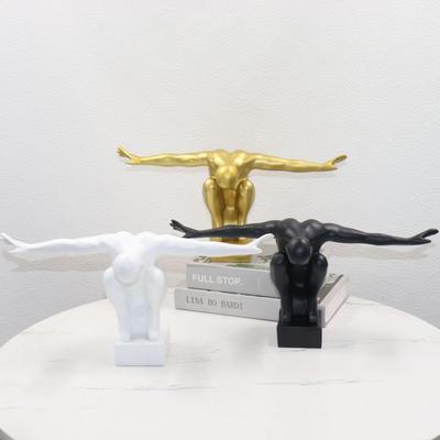 Modern Resin Sculpture: Spreading Wings Figurine for Home Decor