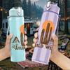 1PC Wild West Cactus Desert Print 750ml Color Plastic Sports Water Bottle Leakproof Flip Straw Lid Suitable for Sports Office Home Use