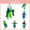 Costume d'Alien Gonflable pour Halloween avec un Design de Personnage de Dessin Animé Drôle de Couleur Verte