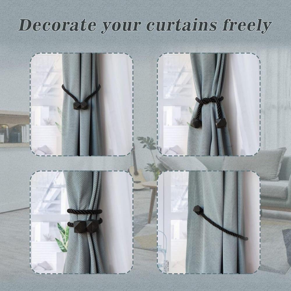 2Pcs INS Window Curtain Buckles Rhombus Magnetic Curtain Strap Curtain Holders  Home Decoration