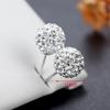 925 Silver Crystal Heart Hoop Earrings for Women Luxury Fashion Jewelry