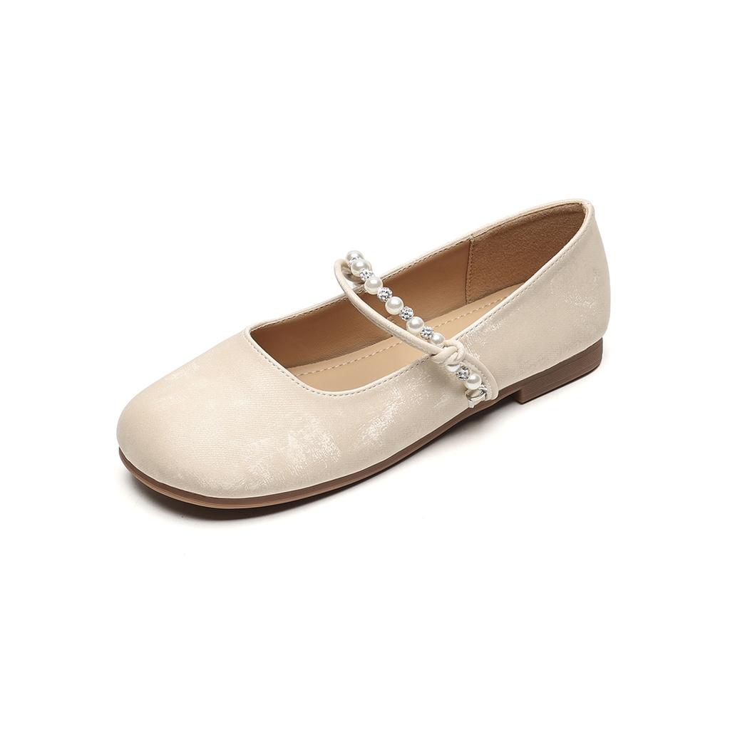 Cute round head ballet shoes shallow mouth word with Mary Jane summer flat shoes women