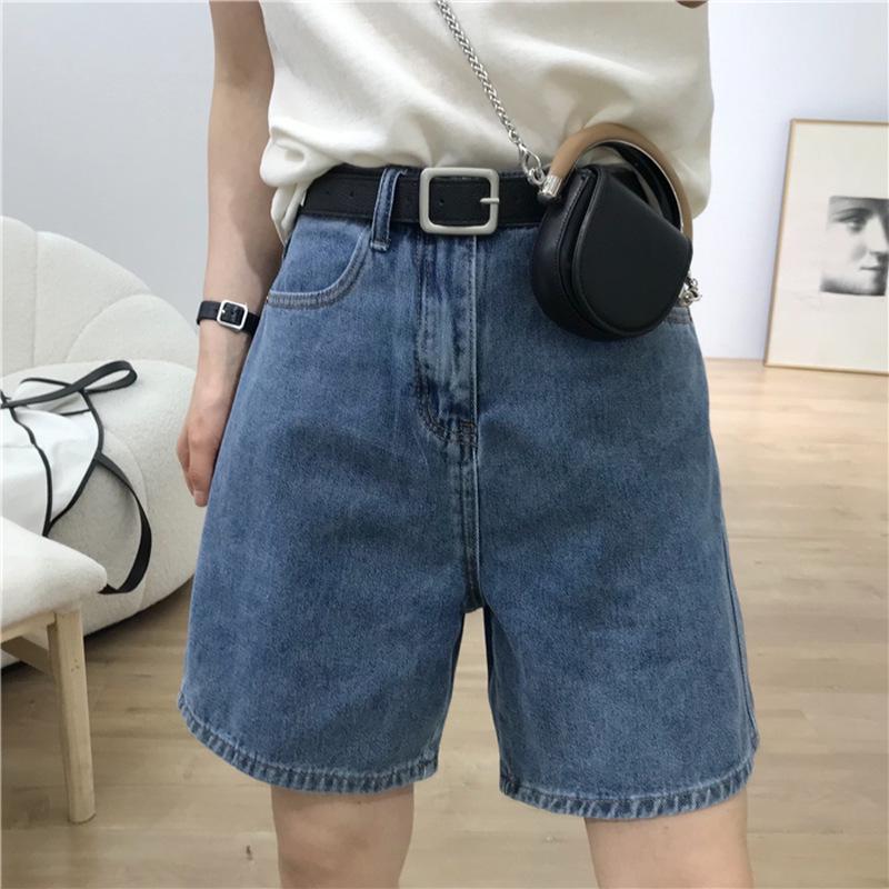 Korean Style Women's Summer Denim Shorts - Casual, Loose, Slim, Straight, Trendy Cycling Design (2022 Version)