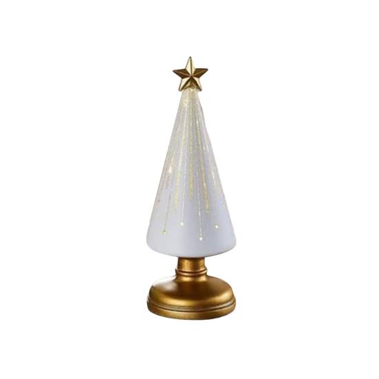 Twinkle Light Christmas Tree Illuminated Starry Night Resin Christmas Tree Ornament for Holiday Bedroom Dorm Tabletop Decor