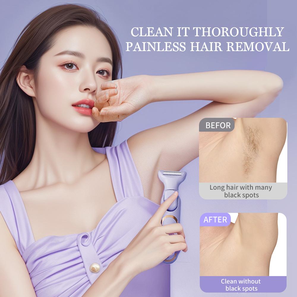 5-in-1 Women's Shaver Cordless Hair Trimmer Electric Razor Portable Hair Remover for Body Nose Facial Eyebrow Leg Underarm