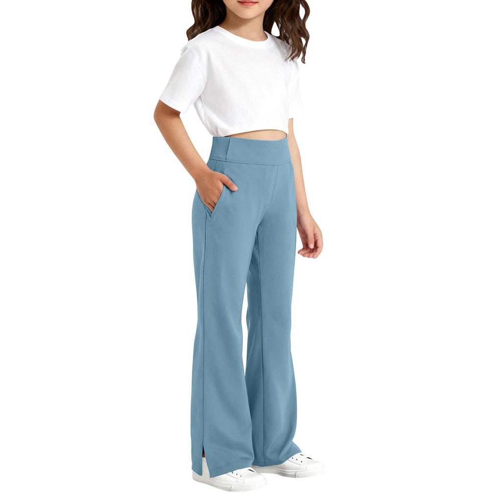 Children's Fashion Slit Micro Horn Casual Pants With Pockets And Sports Pants