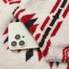 Europese Maat Koreaanse Chic Winter Retro Etnisch Geometrisch Print Casual Lange Mouw Rits Top