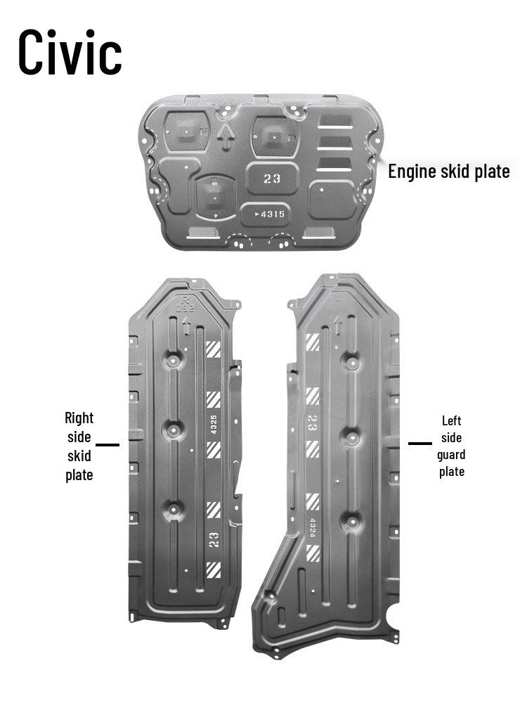Underbody Protection Plate for 2016-2024 Honda Civic 10th Gen Models