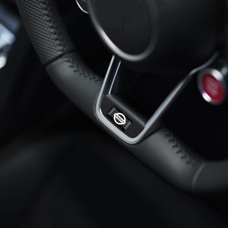 2/5/10Pcs Carbon Fiber Steering Wheel Car Logo Emblem 3D Stickers For NissanNismo  Qashqai X J10 Trail Tiida Juke Teana Pulsar Altima
