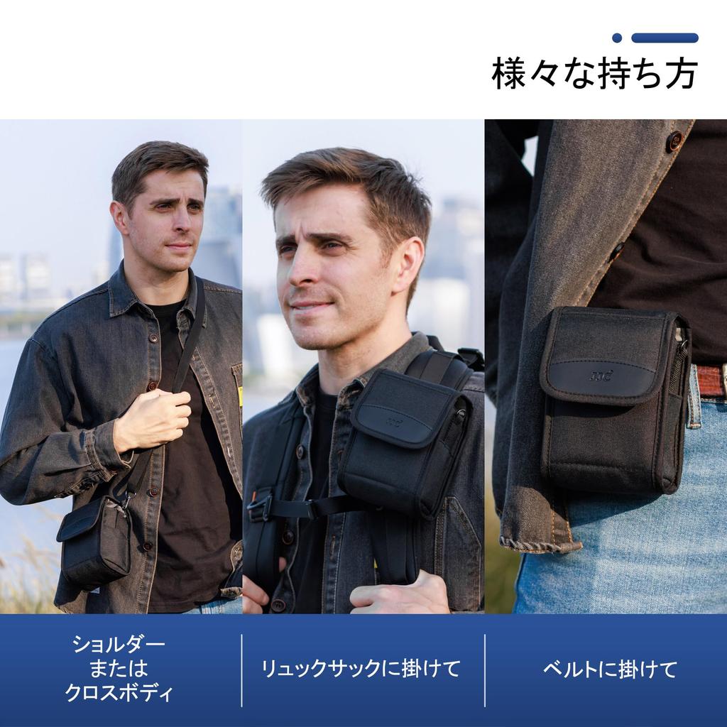 JJC Compact Camera for Fujifilm Canon PowerShot EOS Sony RX1R Nikon RICOH and Shoulder Bag with Crossbody Strap for and Outdoor Black Case/Pouch X-E5,