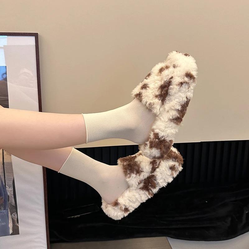 Fashion Home Furry Fur Slides Plush Slippers Fluffy Flip Flops Luxury Slip On Platform Women Fashion Shoe 2024 Zapato De Mujer Designer