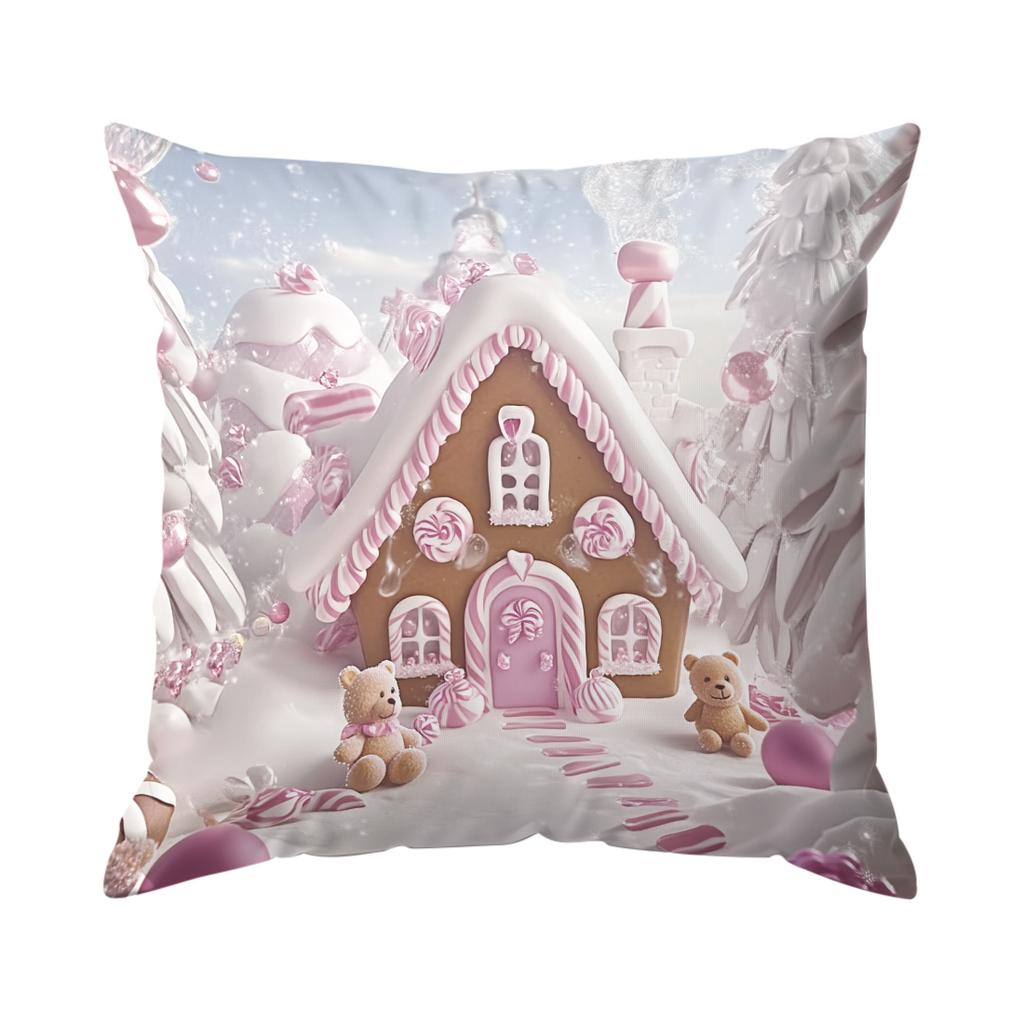 Cute Christmas Theme Pillowcase Bedroom Sofa Cushion Cover 100% Polyester Living Room Cushion Pillowcase Home Decor