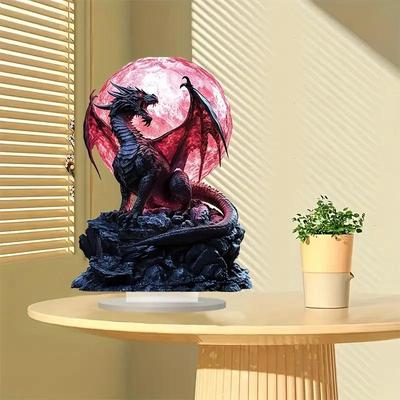 Magic Dragon & Crystal Ball - Boho Acrylic Desk Decor, Ideal Christmas Gift