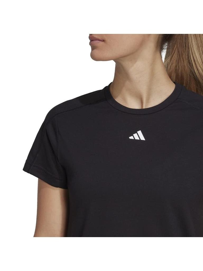 Adidas Aero Lady Train Essentials Minimal Logo Crew Neck Krátký rukáv NEN26 Černá L Dámské tričko (HR7795)