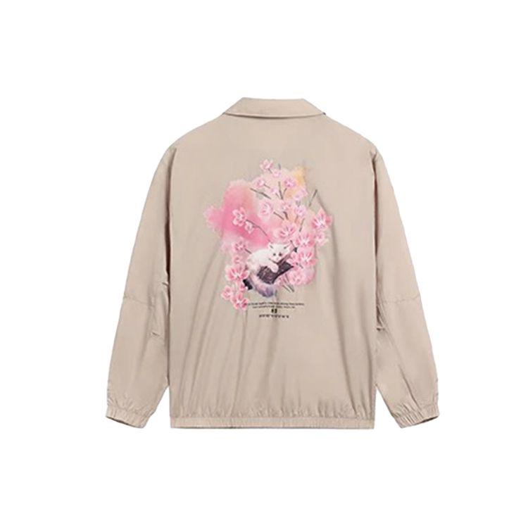 Li-Ning AFDS943-4 Unisex Sakura Graphic Coach Jacket Khaki XS