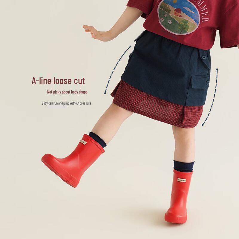 Girls  Summer Retro Plaid A-Line Skirt 140