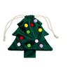 Velvet Christmas Tree Gift Bags Colorful Pom Pom Metal Bell Xmas Tree Hanging Pouch Soft Touch Tree Shaped