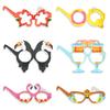 Hawaiian Party Parrot & Flamingo Paper Glasses - Summer Fun Theme
