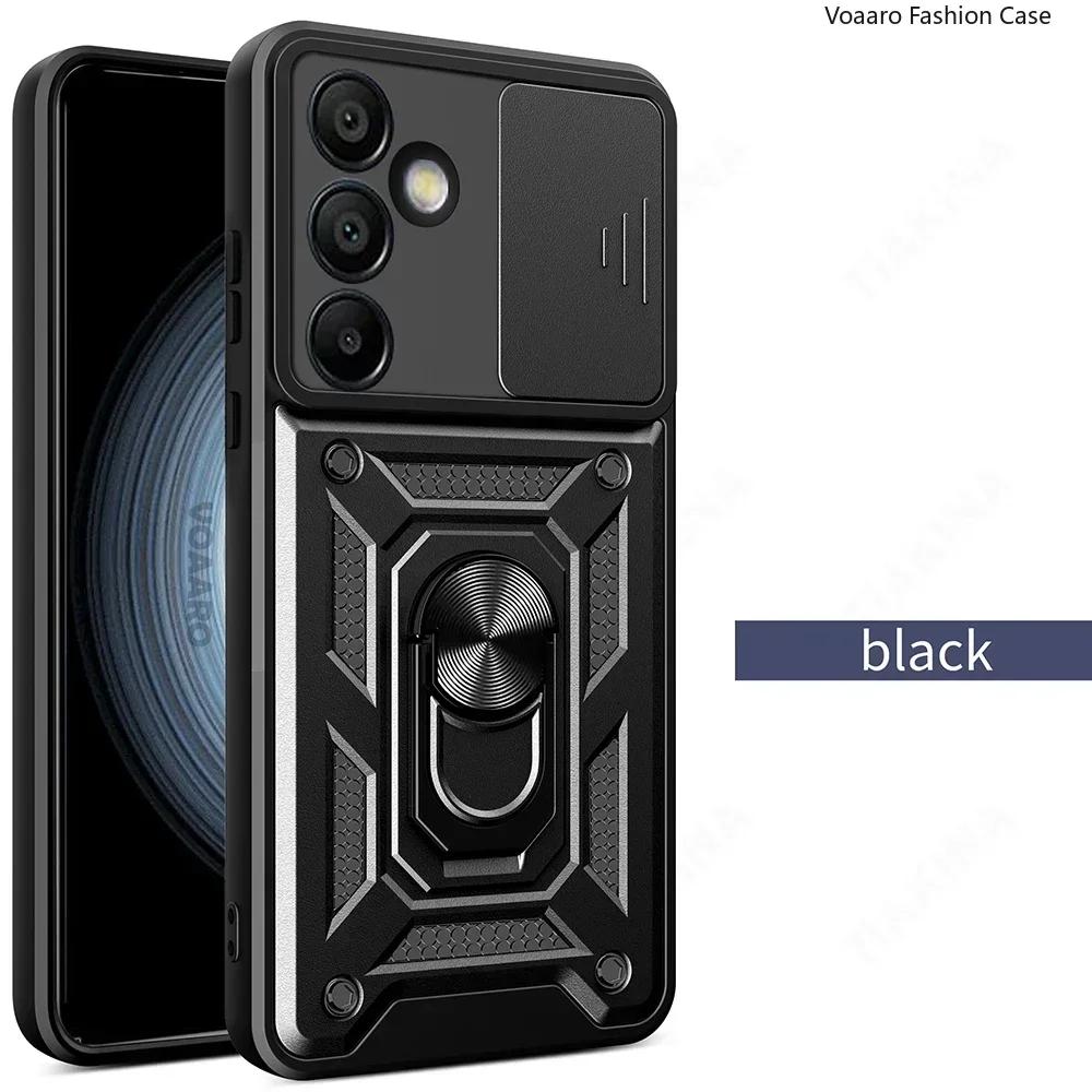 Magnetic Ring Armor funda for Samsung Galaxy S24 FE Case for Samsung S24 Ultra M15 F15 M55 A15 A55 A35 M54 Case slide Lens Cover