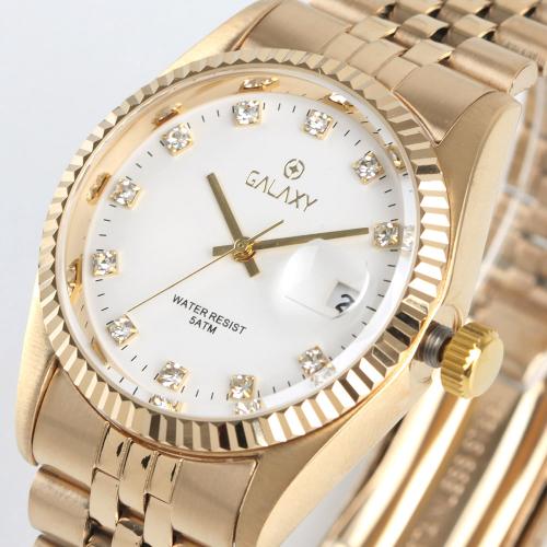 [GALAXY] GALAXY 5 ATM Couple Men's Metal Wristwatch QT7013MD