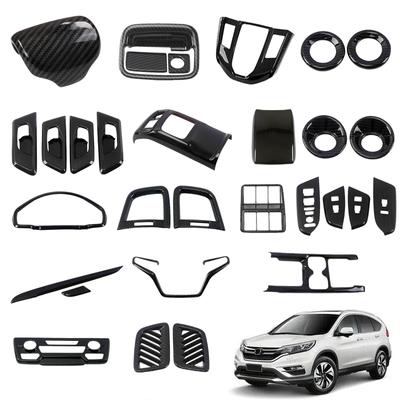 Molduras interiores de fibra de carbono ABS para Honda CR-V 2017: interruptor de elevación de ventana, panel de navegación, salida de ventilación lateral